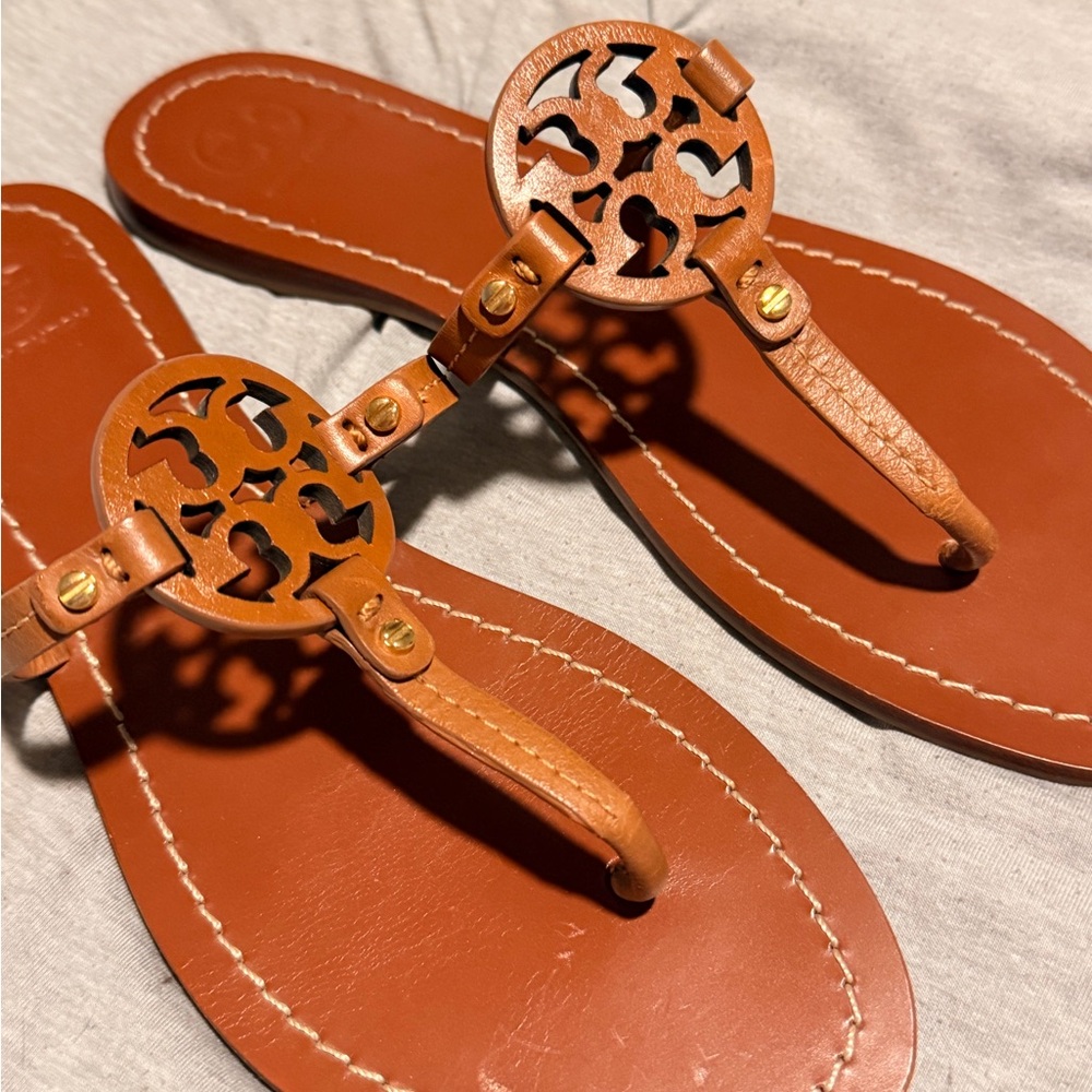 Tory Burch Brown Leather Sandals